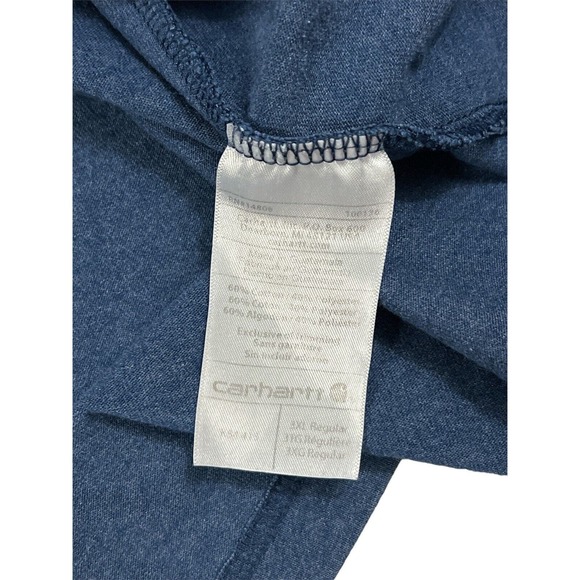 Carhartt Relaxed Fit Men Blue 1/4 Button‎ Pullover Shirt Size 3XL - Picture 3 of 7
